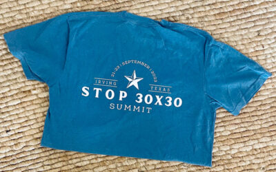 Stop 30×30Slate Blue Cotton T-Shirt