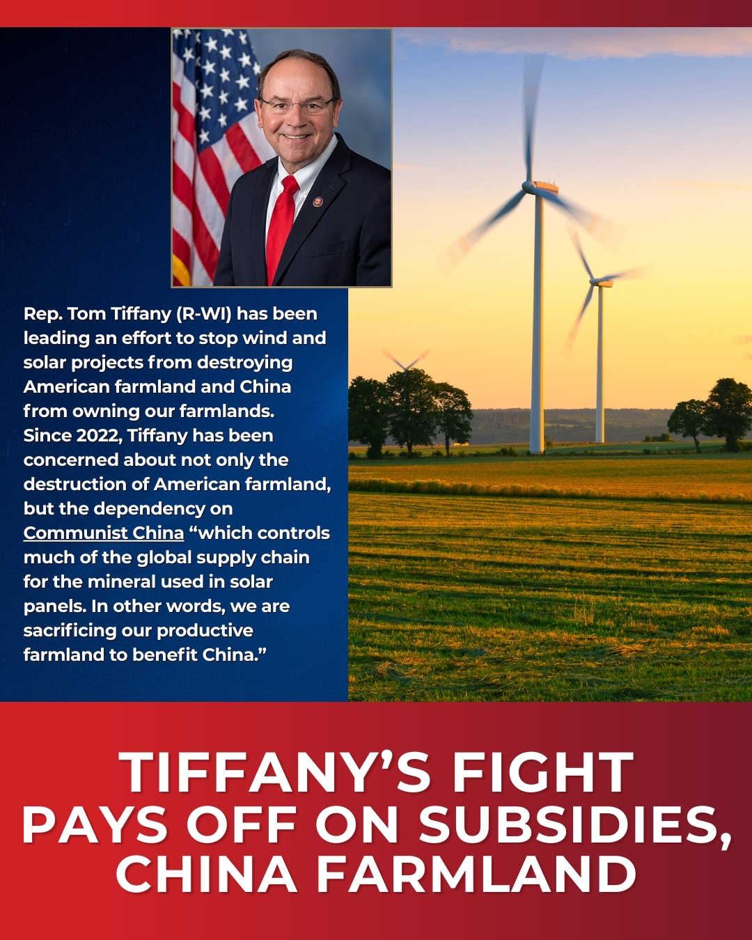 Tiffany’s Fight to End Green Subsidies and China Owned American Farmland Pays Off 