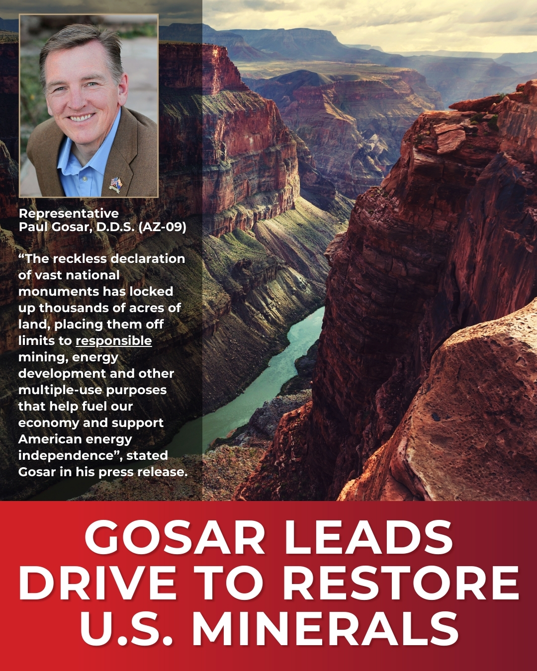 Gosar Introduces Bills Nullifying Two National Monuments