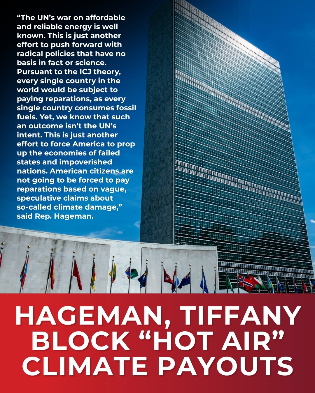 Reps. Hageman and Tiffany Protect Taxpayer from “Hot Air” Climate Change Reparations
