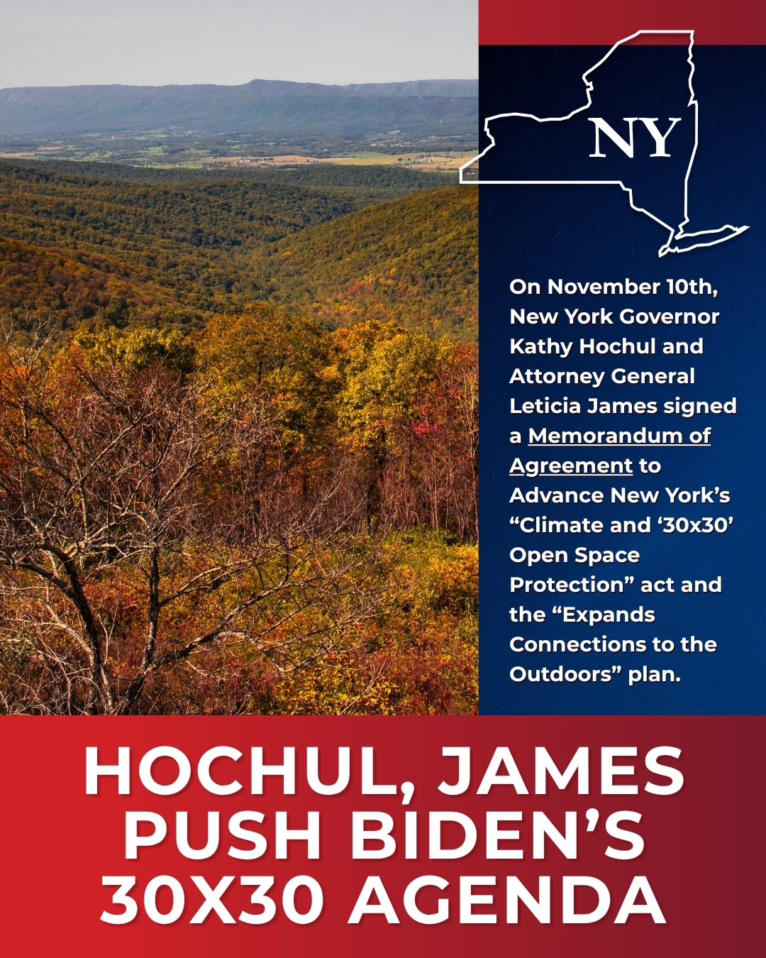 Gov. Hochul and AG Leticia James Continue Biden’s 30×30 Plan