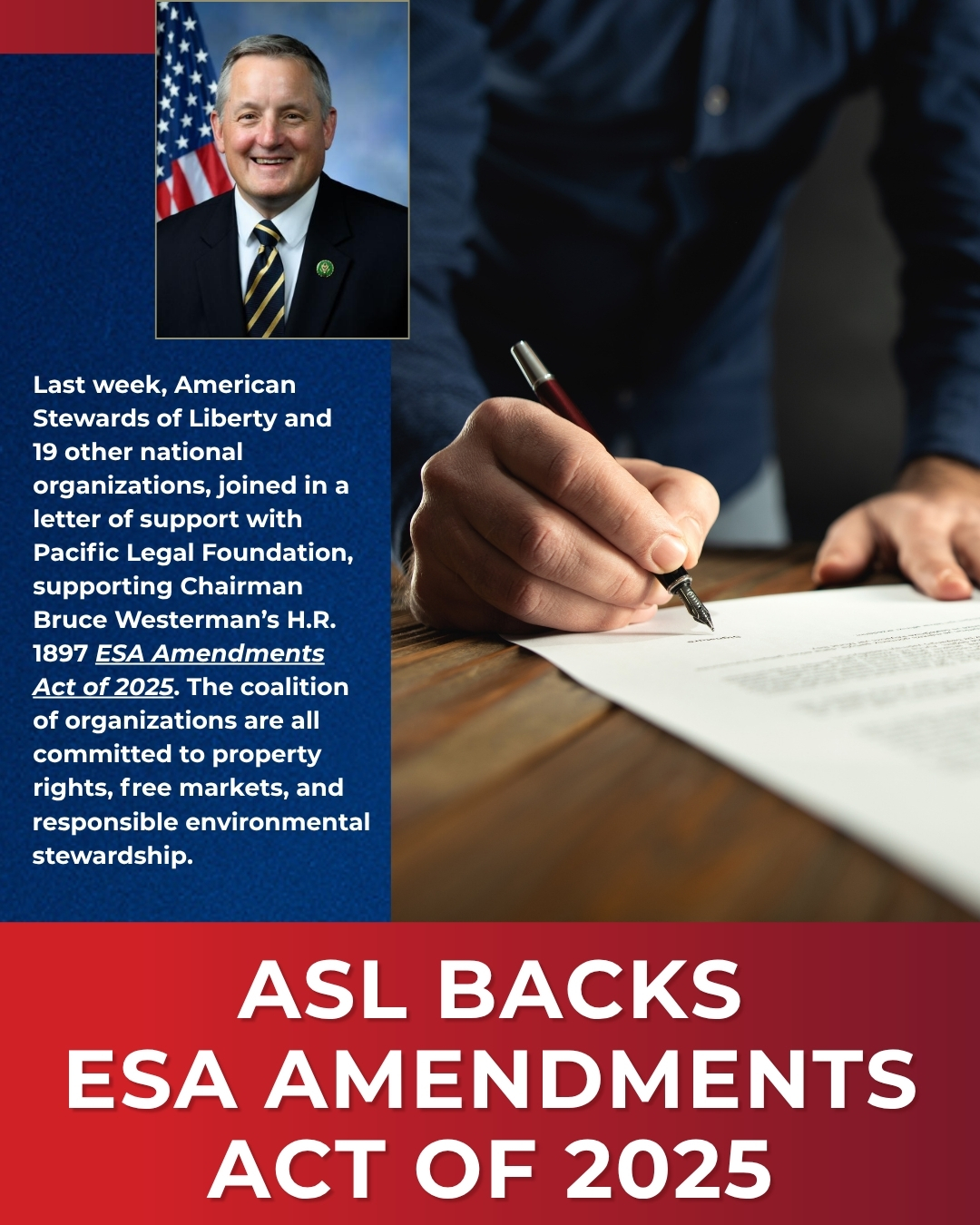 ASL Signs Coalition Letter to Pass ESA Amendments Act of 2025